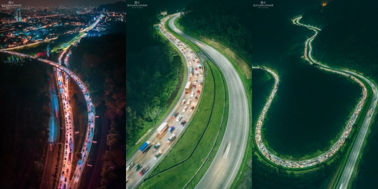 无人机摄影师 拍出哈芝节前夕塞车回乡“美照”！