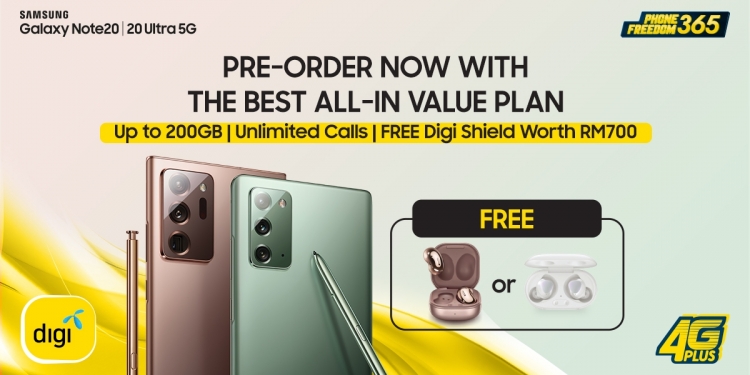 Digi推Galaxy Note 20分期预付配套 月费从248令吉起