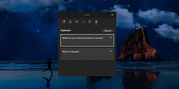 Windows 10添剪贴板 可插入表情符号和动图