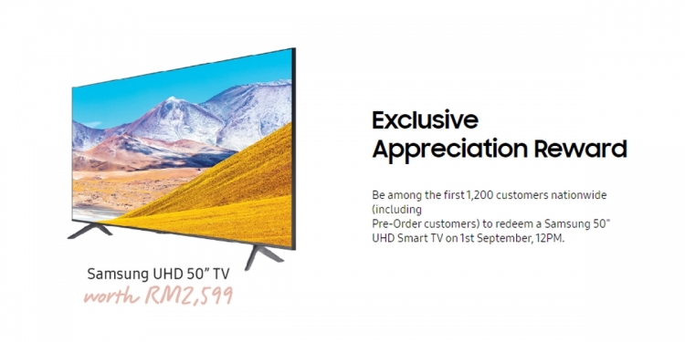 买Galaxy Note 20送电视 兑换延至901才开始