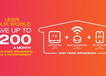 TM推出800Mbps和500Mbps Unifi光纤宽频配套