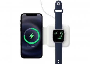 若搭配27W电源适配器 MagSafe Duo可支持14W无线充电