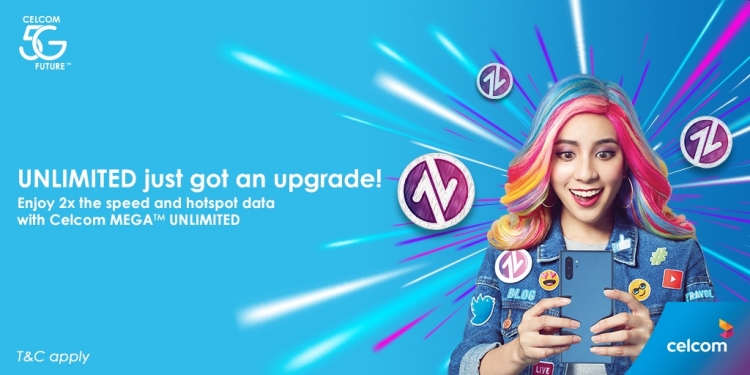 Celcom Mega Unlimited配套升级 热点配额最多提升3倍