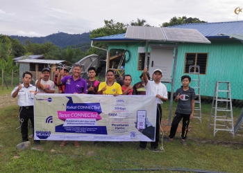 沙巴甘榜古锡成功设置卫星宽频网络