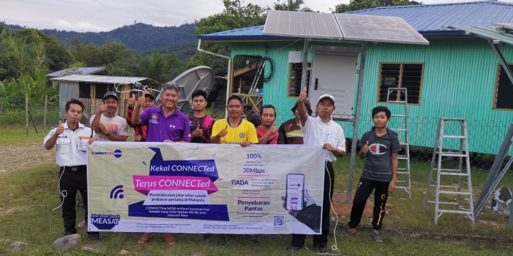 沙巴甘榜古锡成功设置卫星宽频网络