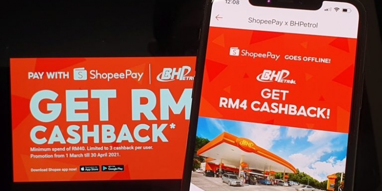 提供高达RM12回扣!Shopee Pay登陆BHPetrol