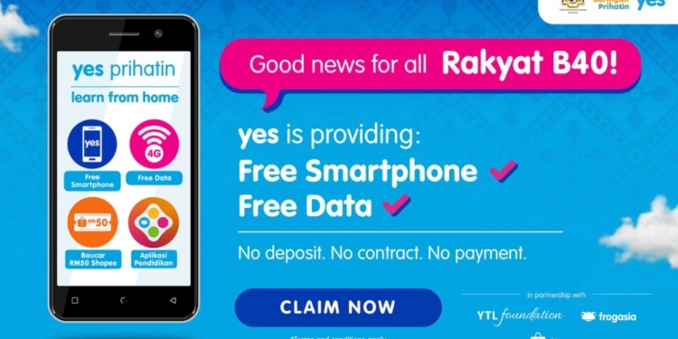 网络关怀援助计划：Yes为B40提供免费手机及数据