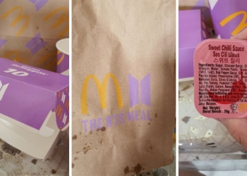 麦当劳BTS紫色套餐包装 Shopee上卖RM21.90竟售罄