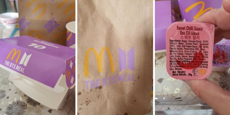 麦当劳BTS紫色套餐包装 Shopee上卖RM21.90竟售罄