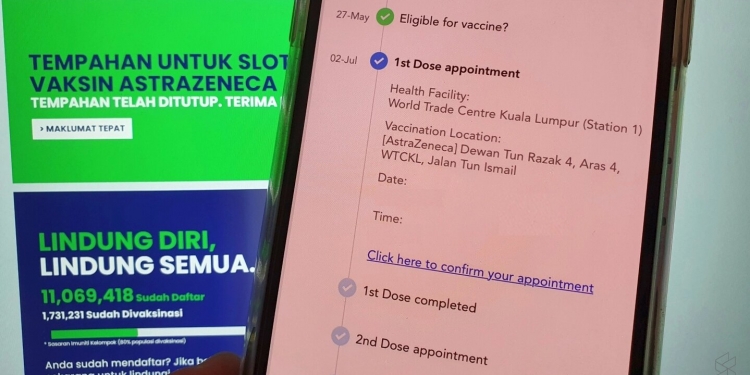 预约不到阿斯利康疫苗？快看MySejahtera或有惊喜！