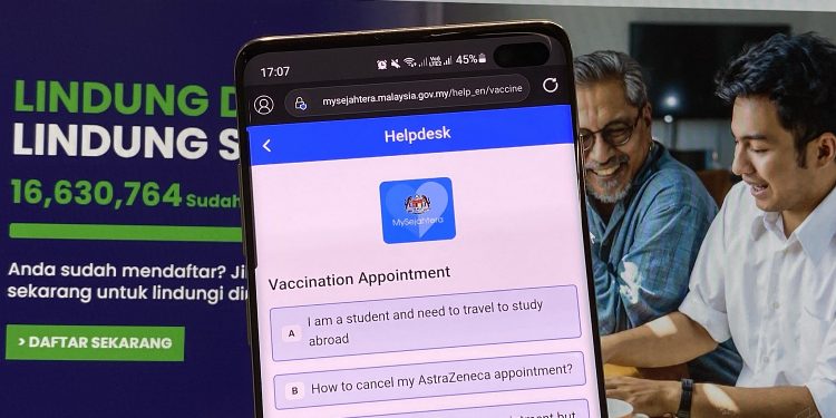 MySejahtera接种预约无捷径！民众受促别再传信息到HelpDesk
