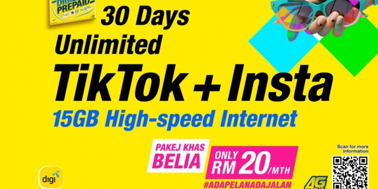 无限玩TikTok和Instagram!Digi青年预付配套仅RM20