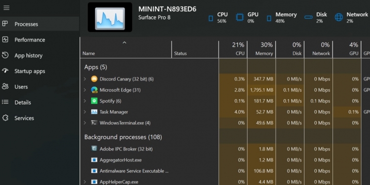 可切换黑暗模式！你发现Windows 11 Insider的Task Manager新设计了吗？
