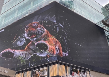 三星选全球5城市播3D老虎电子广告 隆市雀屏中选！