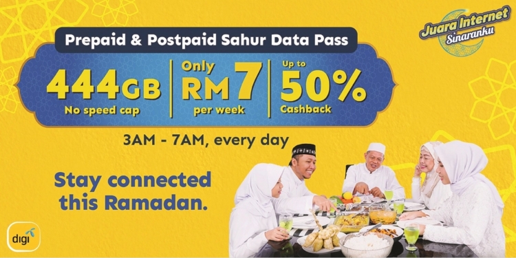 Digi斋戒月推出Sahur Pass 每周有444GB上网数据！