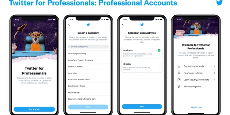 不用验证就可使用！ 推特向个人和企业推出专业帐号