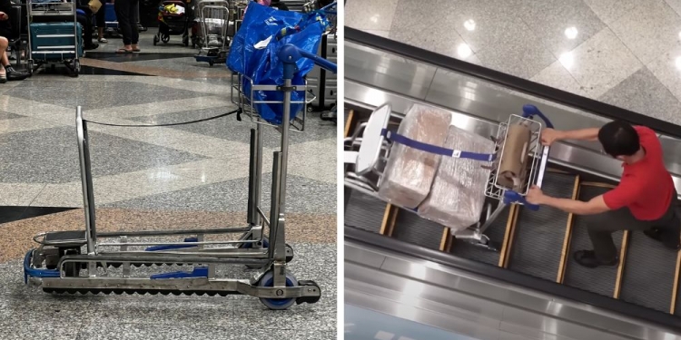 KLIA手推车原本可上电动扶梯！制造商：年久缺保养最好别这样用了