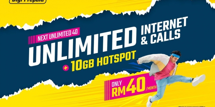 可无限通话Digi Prepaid Next 40配套 月费RM40