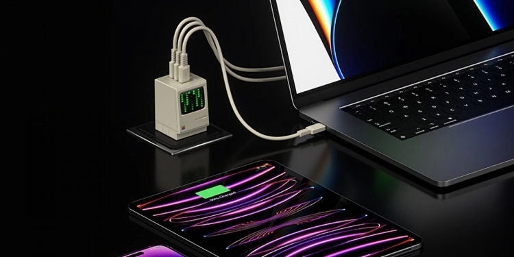 3插孔67W功率!麦金塔造型充电器Retro 67超酷炫