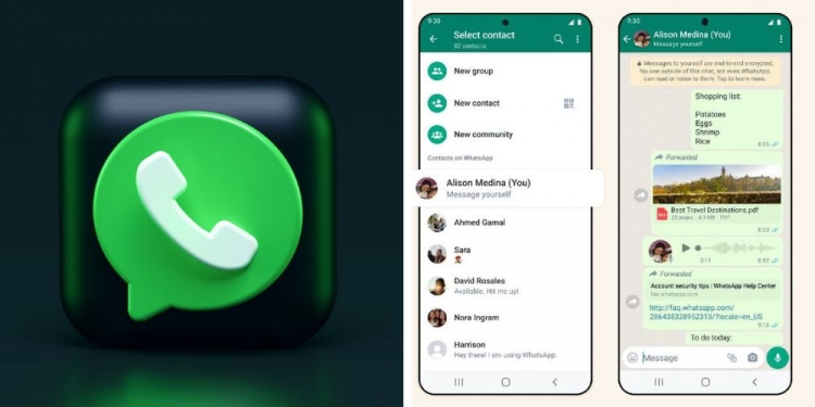 可发送链接、音频文件等 WhatsApp推出“给自己发讯息”功能