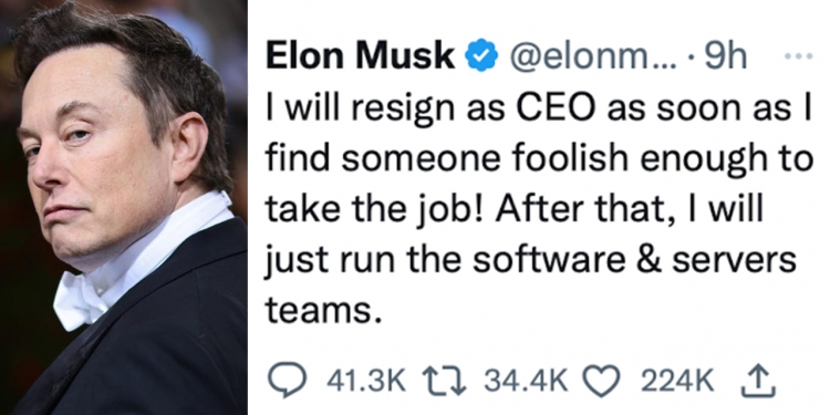 只要找到“蠢人”接手 马斯克:立辞推特CEO
