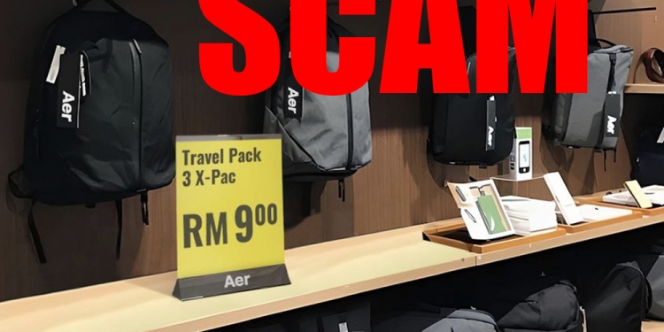 仅需9令吉就能买到Aer背包？小心有诈！