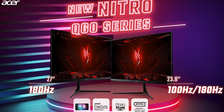 Acer Nitro QG0系列显示器发布 售价RM379起