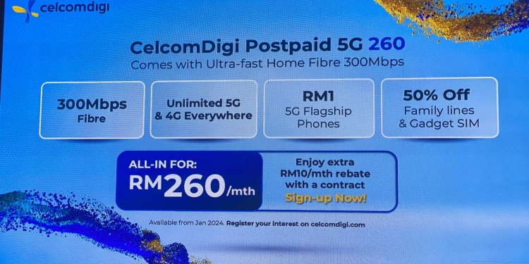 包括300Mbps光纤宽频！CelcomDigi Postpaid 5G 260每月RM260