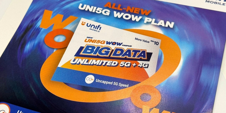 提供无限5G数据！ Uni5G Wow预付配套月费RM35