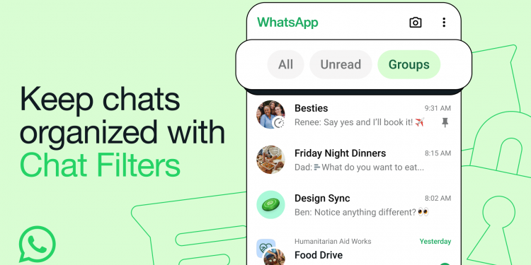 帮你更快找到讯息！WhatsApp推“筛选对话”