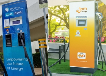 EVC与SP合作 JomCharge用户可在狮城使用SP Mobility充电器！