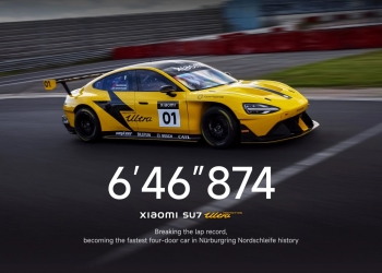 小米SU7 Ultra原型车在纽博格林北环赛道 刷新四门轿车圈速记录