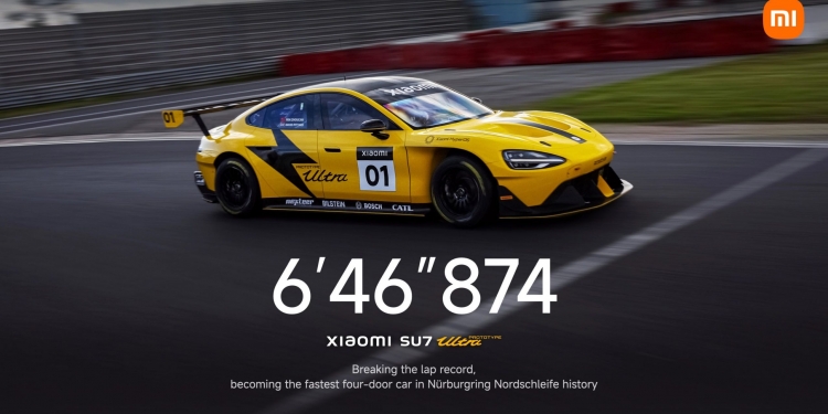小米SU7 Ultra原型车在纽博格林北环赛道 刷新四门轿车圈速记录