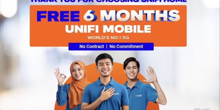 Unifi家庭宽频用户 可获免费6个月Unifi Mobile后付服务