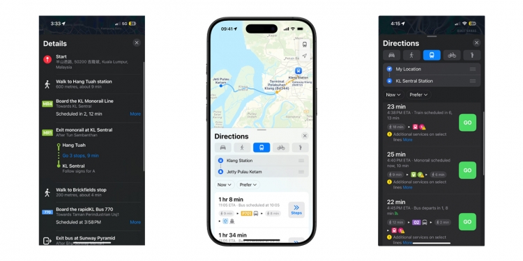 要乘搭公共交通?Apple地图现已在马来西亚支持公交导航功能