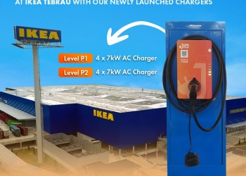 JomCharge接管Ikea Tebrau 8个交流电充电站 每kWh收费90仙