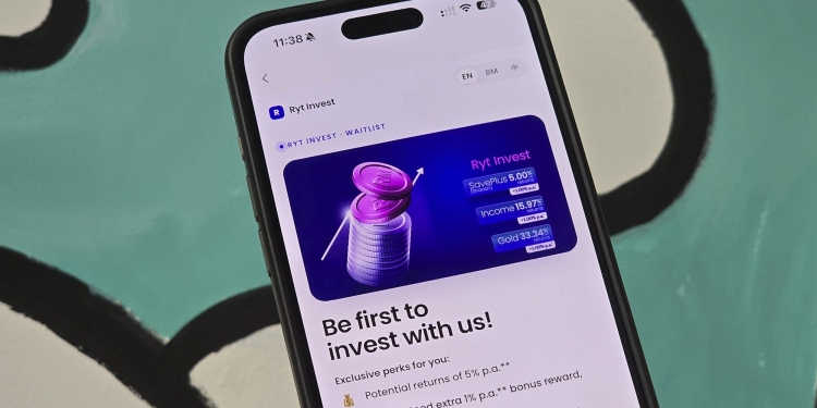 Ryt Bank推出Ryt Invest：仅需1令吉即可开始投资，0%销售费用